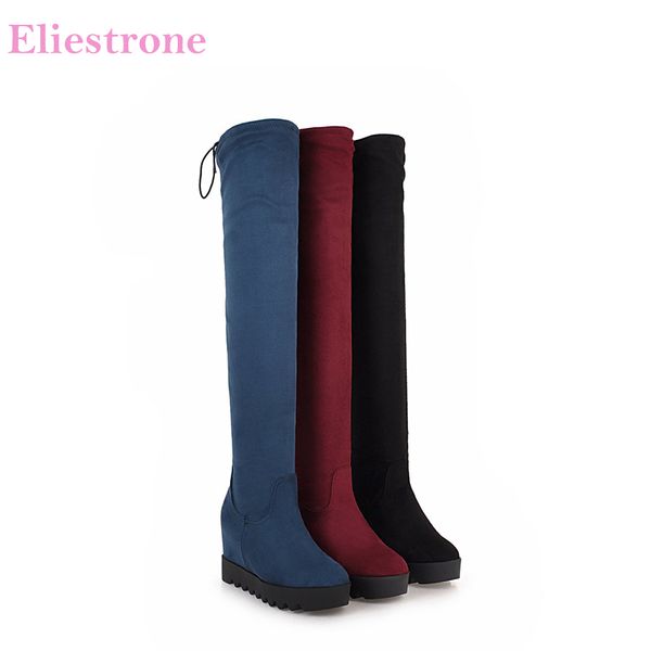 

new winter black red women thigh high boots over knee high heels lady casual shoes ac25 plus big size 10 43