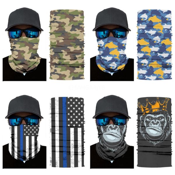 

camouflage skull national flag magic skull scarf cycling seamless balaclava head scarves headband neck face warmer motorcycle b #647#902, Blue;black