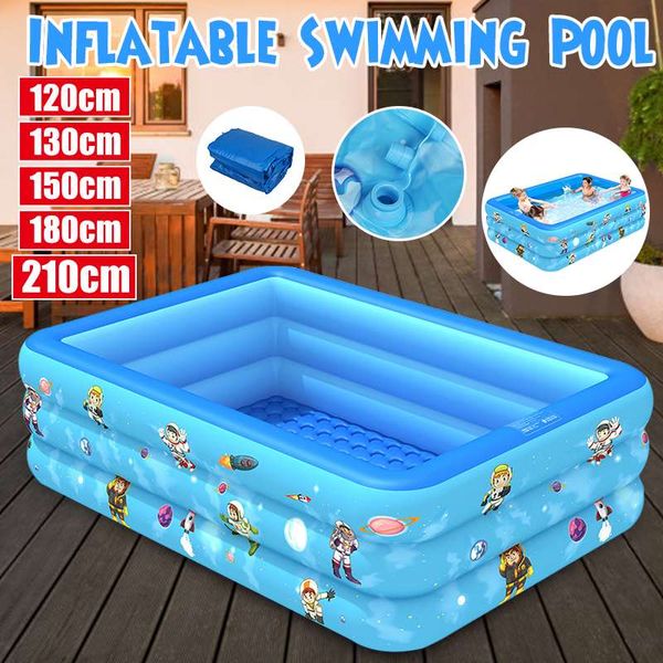 

120/130/150/180/210cm for 1-5 persons large inflatable swimming pool portable foldable children baby bathing tub paddling pool
