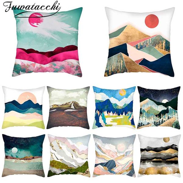 

fuwatacchi a work of art cushion cover abstract painting throw pillowcase for sofa car living room decorative pillow cover 45x45