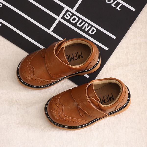 

children performance shoes spring and autumn new boys girls black shoes baby genuine leather soft bottom flats, Black;grey