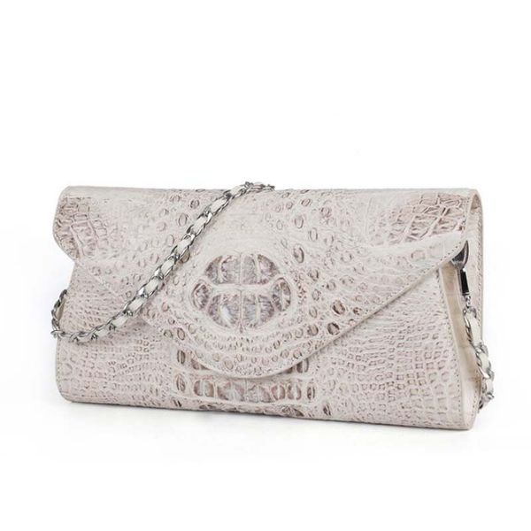 

dae crocodile leather skin for lady with genuine leather chain bag fashion himalayan white mobile phone bag single-shoulder