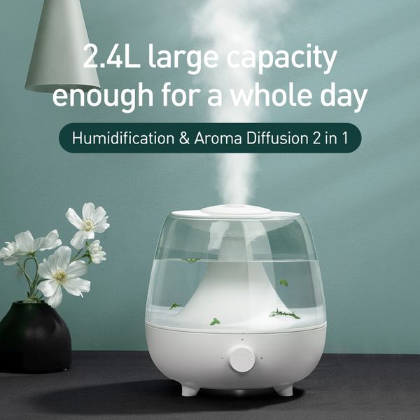 

2.4l large capacity deskhumidifier essential oil diffuser aroma humidifier aromatherapy household air purifying mist maker with eu plug