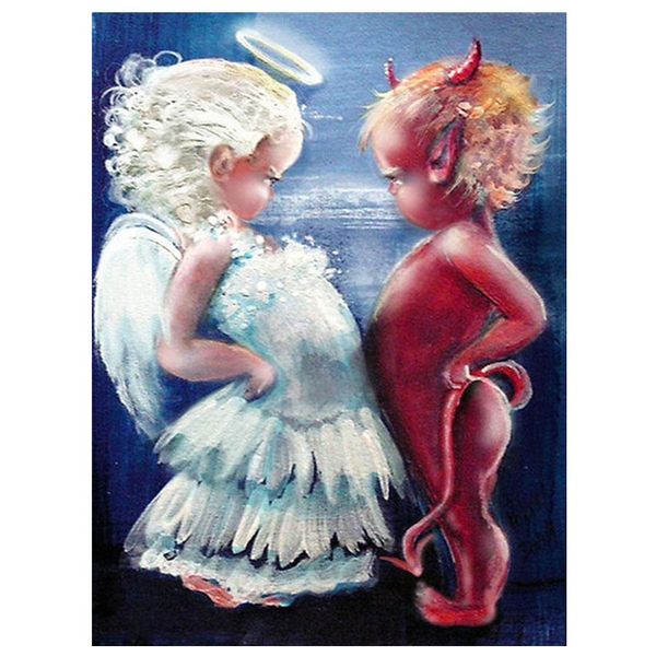 5D DIY Diamond Painting Angel and Diavolo ricamo a punto croce mosaico full diamante diamante pittura diamante decorazione della casa regalo