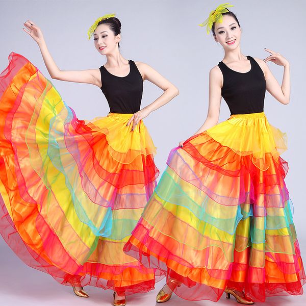 

stage wear 2021 spain bull dance skirt belly opening performance costume, Black;red