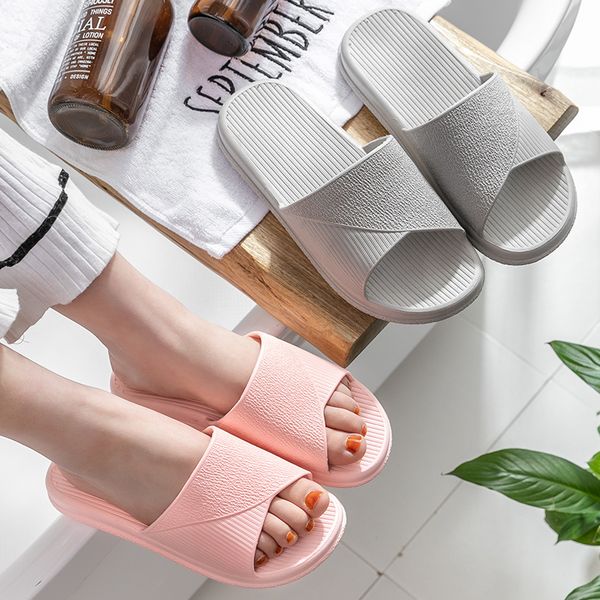 

tzldn new women indoor floor flat shoes summer non-slip flip flops bath home slippers female slipper comfortable zapatillas de, Black