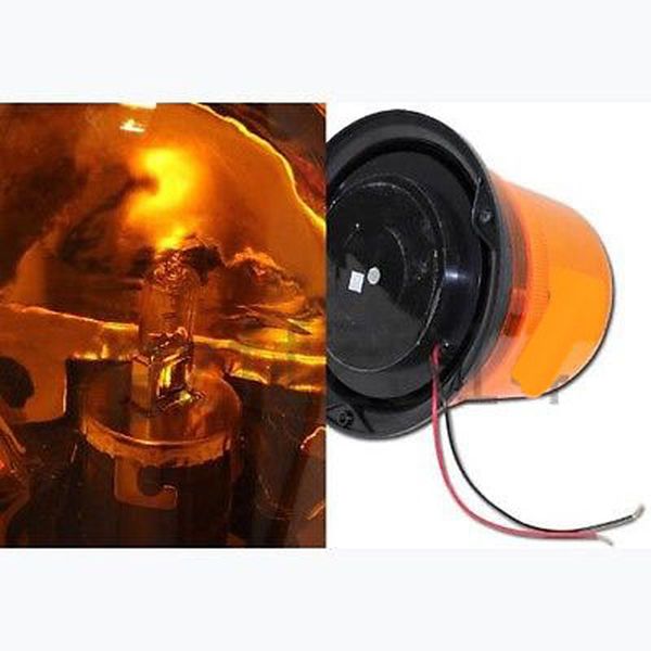 

car universal amber rotating revolving magnetic h1 bulbs beacon hazard strobe light