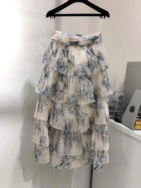 

2019 new ladies fashion pleated laminate print female skirt 0608, Black