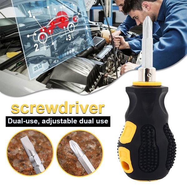 

practical black yellow dual purpose screwdriver small screwdriver hardware tool accessories household appliances ratchet wrench