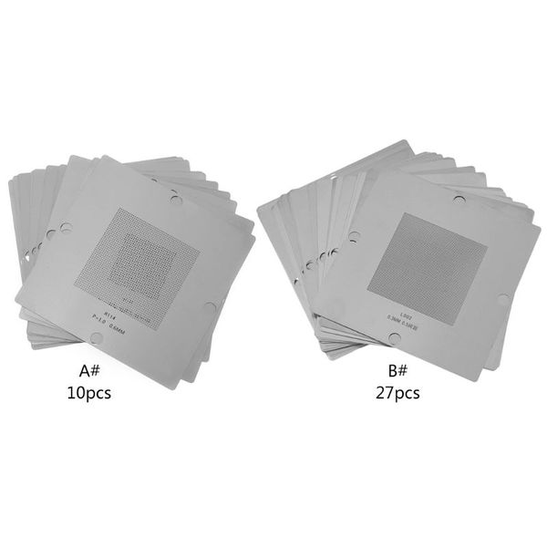 

10/27pcs/set 90x90mm universal bga reballing stencil steel stencils template