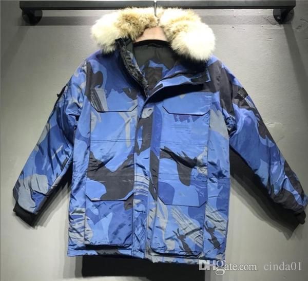 

5 style camouflage goose mens winter jacket parka casual fashion brand hooded down jacket outwear warm clothes thicken doudoune homme asian, Black