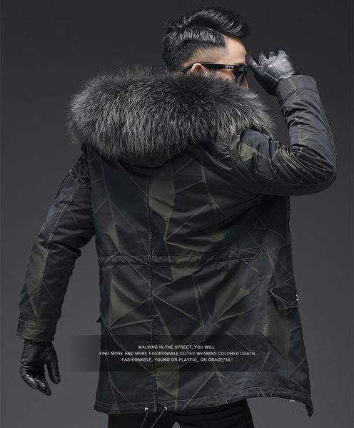 

real fur coat men winter jacket real fur liner parka men raccoon collar warm long trench coats plus size 4xl l182911, Black