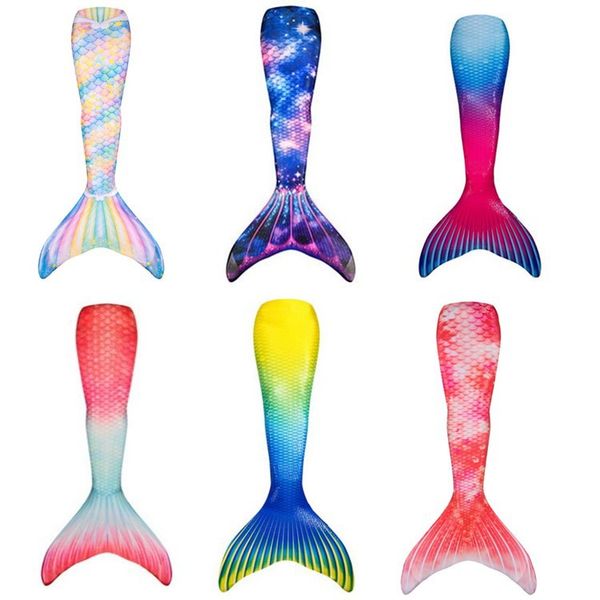 

children mermaid tails installable swimming ffins girls swimsuit bikini set bathing suit party cosplay costumes kids swimsuit