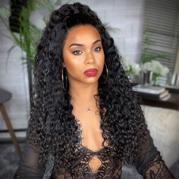 

curly lace front human hair wigs peruvian remy hair wigs for black women deep wave lace front wigs ing