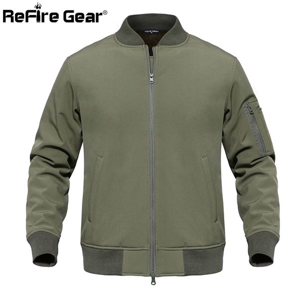 

refire gear waterproof soft shell tactical ma1 jacket men winter camouflage pilot jacket warm fleece liner us army coat, Black;brown