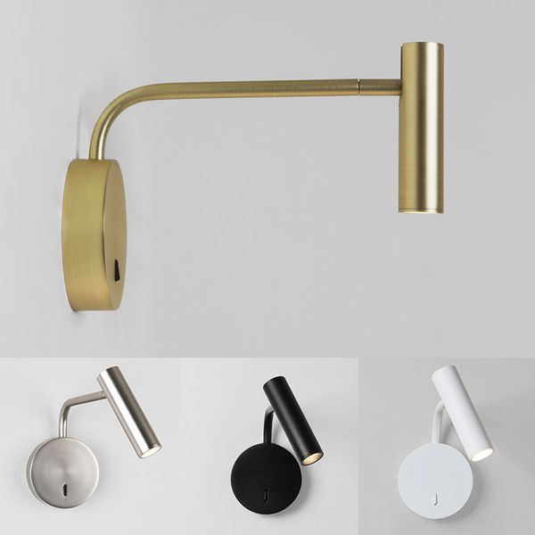 

wall lamp modern bedside arm swivel with switch led 3w reading light night decor bedroom for indoor home interior