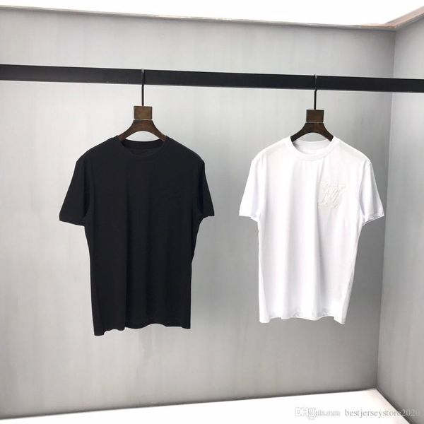 

2020ss spring and summer new cotton printing short sleeve round panel collar t-shirt size: s-2xl color: black white kk16