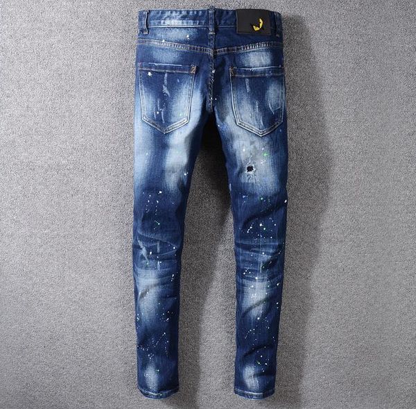 

fends italian tide brand trousers luxury designer jeans mens jeans boutique fashion casual pants trend ripped jeans the new, Blue