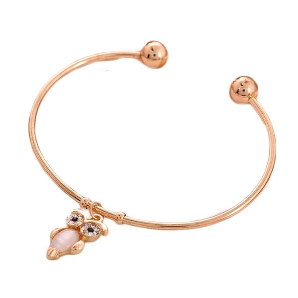 

1 pcs fashion cute pendant open bracelet female femme pulseira feminina wristband silver color jewelry pulseras mujer, Black