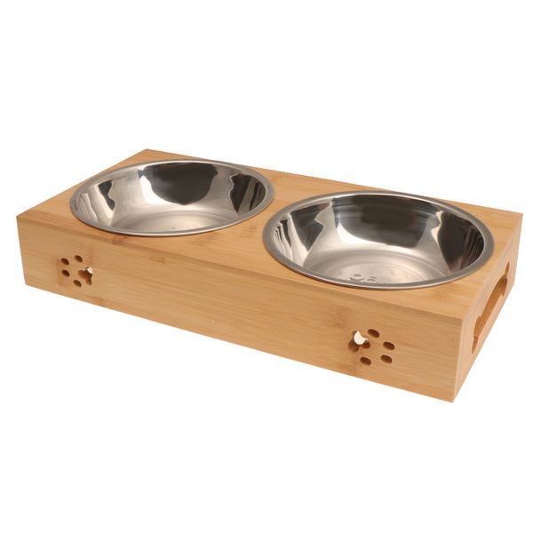 

pets dog cat food water fountain dish feeder feeding double twin bowls set