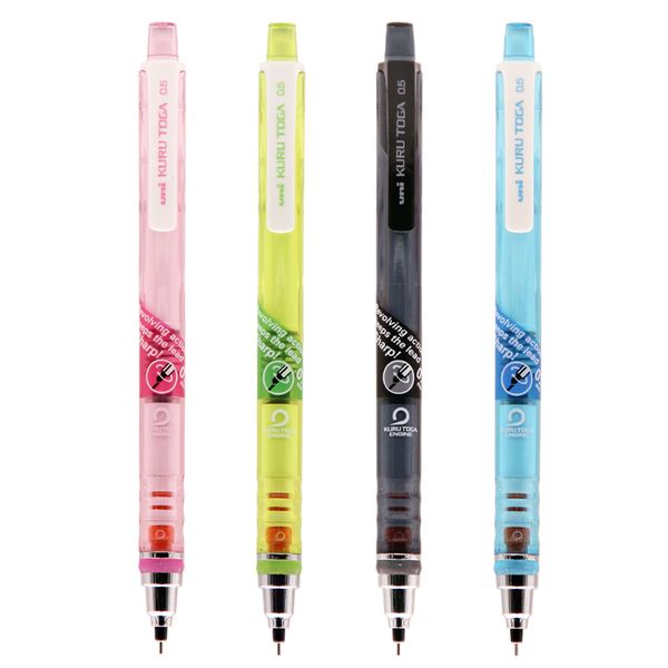 

uni kuru toga mechanical pencils 0.5mm automatic rotation anti-breaking japanese school stationery m5-450t, Blue;orange