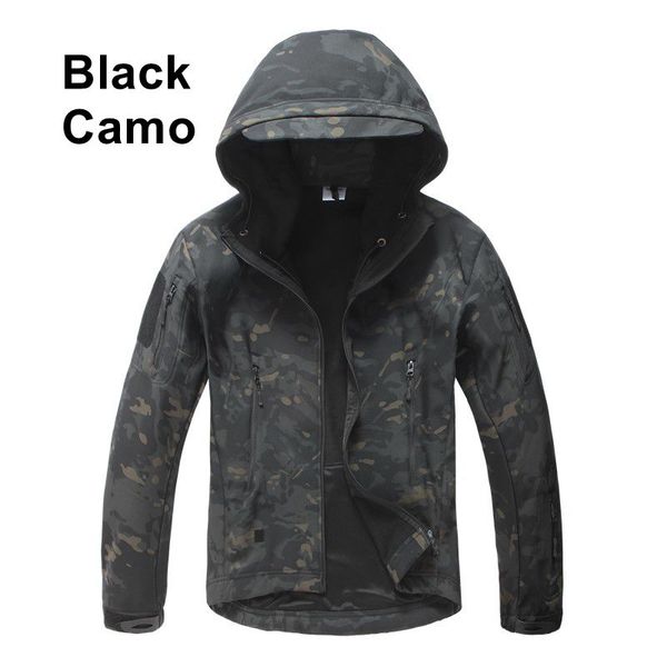 

camo outdoor camping waterproof coats jacket hoodie softshell fleece lining jacket, Blue;black