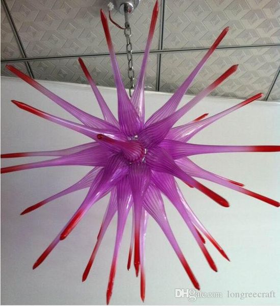 

110/220v ac led big modern home light villa pink murano glass pendant lights