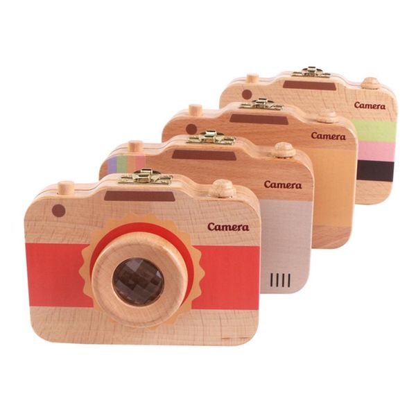 

new baby tooth keepsake box camera shaped wooden container storage teeth house gift