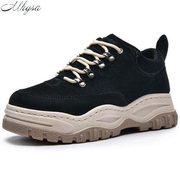 

2019 autumn winter shoes men fashion casual sneakers men thick bottom casual shoes sneakers mans footwear chaussure homme, Black