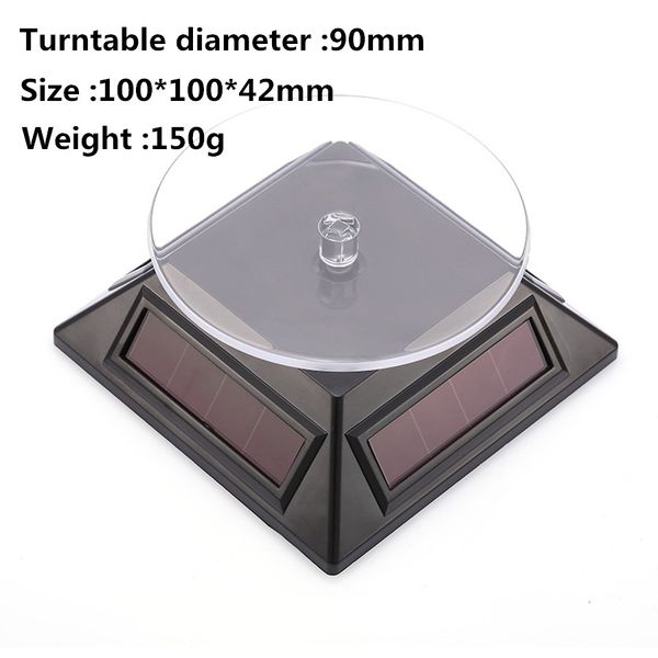 

solar power 360 degree turntable jewelry rotating display stand table turn plate for watch and jewelry store