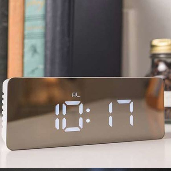 

prompt home kitchen led display timepiece automatic alarm clock mirror surface remind timer gift multi-functional horologe time