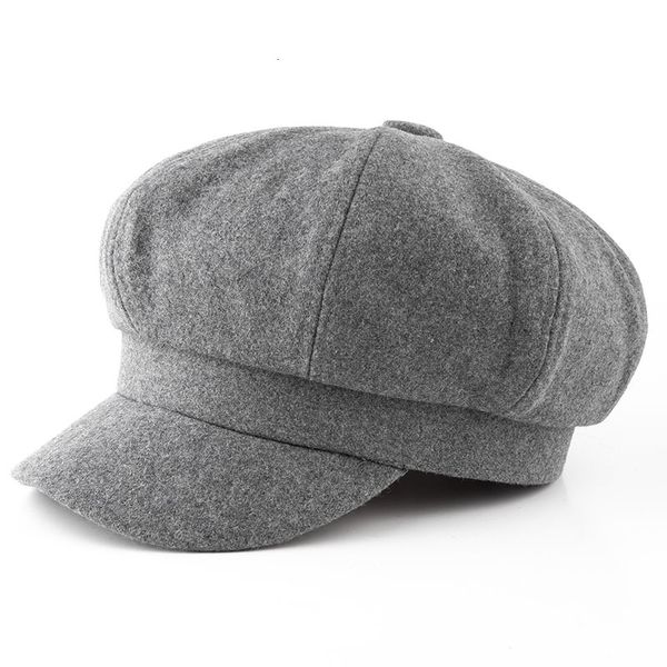

chidren winter wool newsboy cap lady fashion felt beret hats man big size fitted octagonal cap 54cm 56cm 57.5cm 59cm 61-62cm, Blue;gray