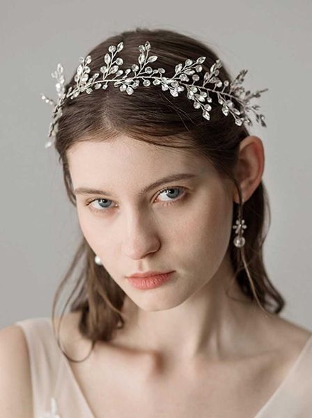 

bridal silver gold rhinestone headpiece wedding headband with crystal hair jewelry for women