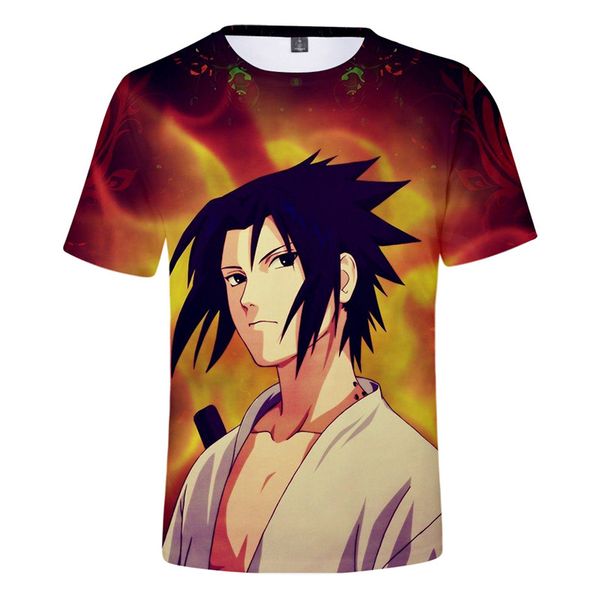 

naruto 3d print summer casual t-shirt summer short sleeve tees hatake kakashi ing, White