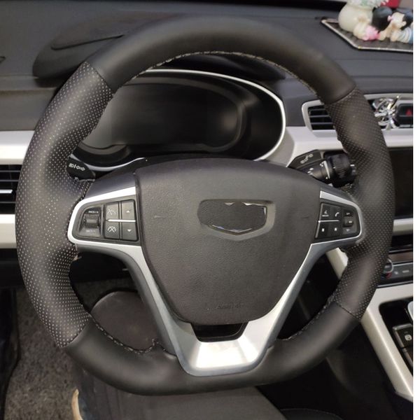 Cowhide Top Layer Leather Handmade Sewing Steering Wheel Covers Protect For Geely Emgrand 7 Emgrand X7 Atlas Nl 3 Nl3 Borui Ostrich Steering Wheel