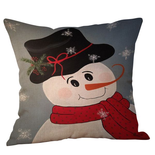 

cotton linen christmas tree zipper closure pillow case throw cushion cover home