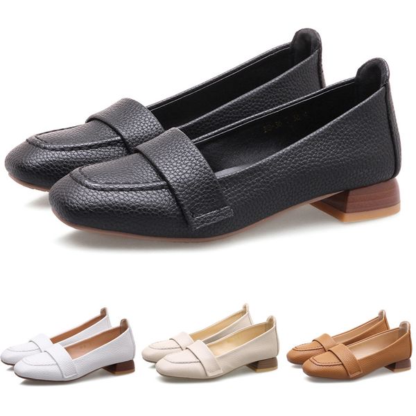 

women's fashion round toe single shoes low heeled shoes ladies casual shoe, Black