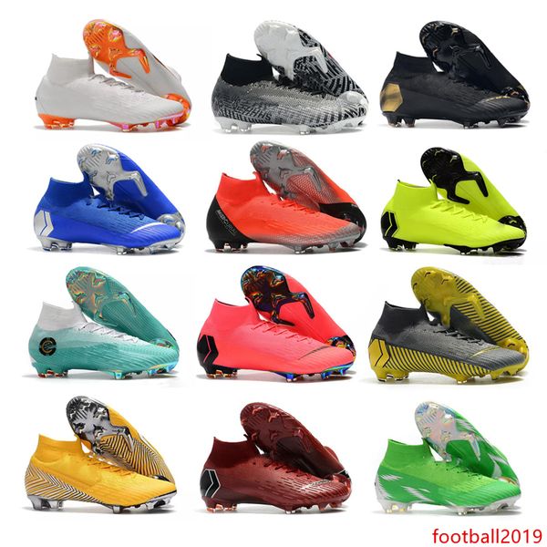 

2019 soccer shoes mercurial superfly elite fg kj 6 xii 12 cr7 ronaldo neymar mens women boys high football boots cleats us 3-11