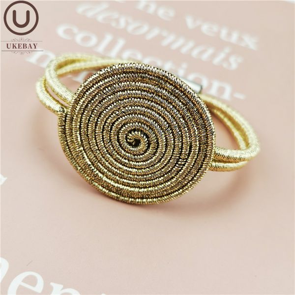 

ukebay new gold bangles women charm bracelet handmade jewelry 2 colors screw thread bohemia love bangles hand accessories, Black