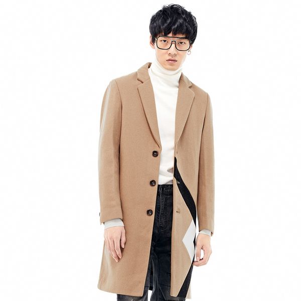 

gxg new fashion men's classic slim camel wool coat for winter #64126377, Black