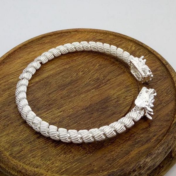 

men women gift vintage jewelry party souvenir spring accessories birthday alloy dragon bracelet, Black