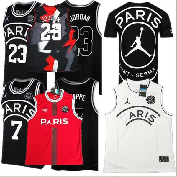 

2019 p g pari jer ey 23 michael jd mbappe pari ba ketball jer ey p g x aj 23 ba ketball jer ey jordam pari aint germain, Black;yellow