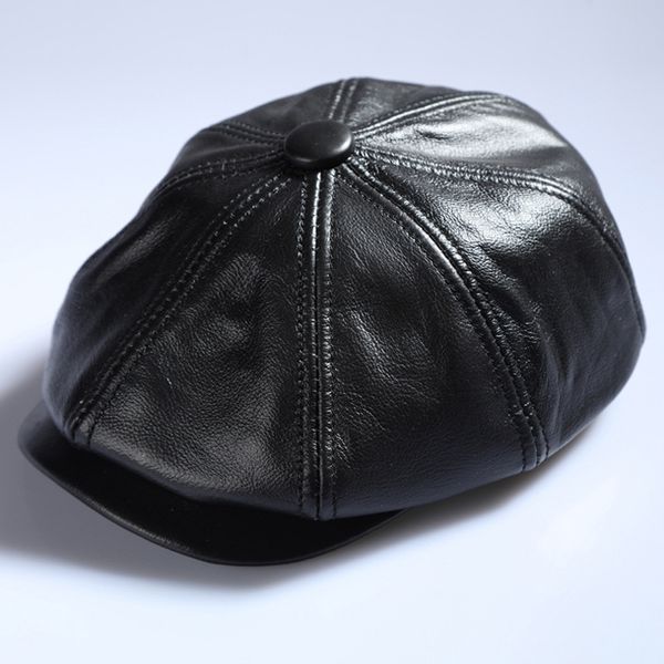 

new spring autumn visor cap elegant british leisure hat women men lovers cowhide caps male female casual hats h6919, Blue;gray