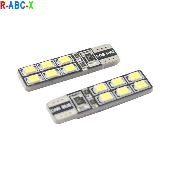 

2x canbus t10 white led car light canbus w5w t10 12led 168 194 2835smd white door step license plate lights bulbs universal cars