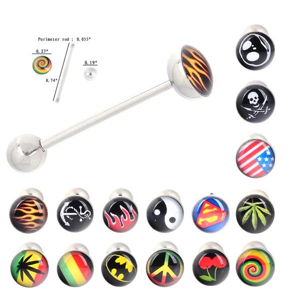 

dhl stainless steel body piercing jewelry drops tongue pin earings ring navel & bell button rings small ornaments lq04, Silver