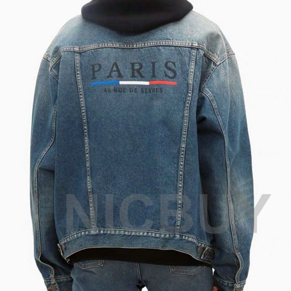 

designer luxury clothing autumn embroidery letter paris jean for mens denim jacket casual coat women pocket streetwear outerwear jackets, Black;brown