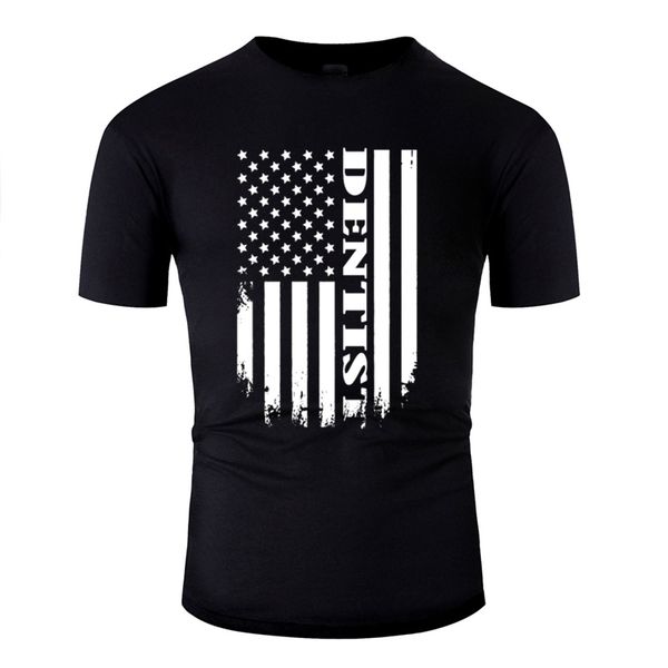 

casual proud dentist of america - usa dentist t-shirt man humorous cool men's tshirts army green female tee shirt, White;black