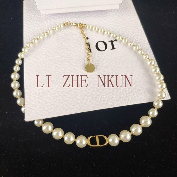 

top luxury design ожерелье для женщины new pearl алфавит ожерелье высокого качества дикого личности ожерелье ювелирных изделий поставка, Silver