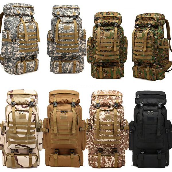 

80l large capacity backpack nylon waterproof military tactics molle army bag men backpack rucksack for hike travel backpacks t191021 #75913