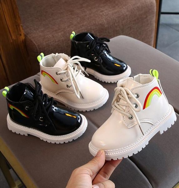 

new winter children shoes pu leather waterproof martin boots kids snow boots brand girls boys rubber fashion sneakers, Black;grey
